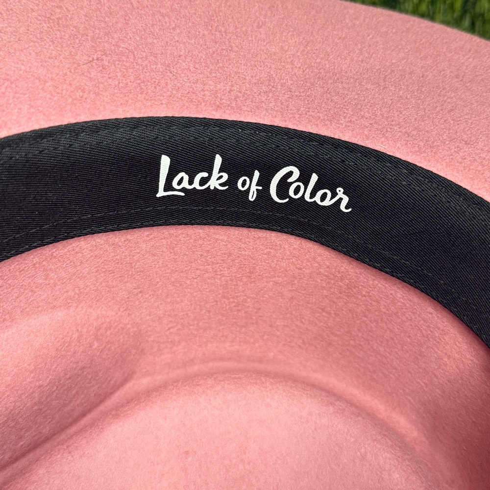 Lack Of Color Dusty Pink Felt Rancher Hat with Feather Trim - Picture 8 of 12